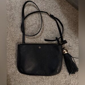 Tory Burch Black Pebbled Leather Crossbody Bag